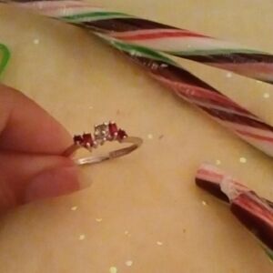 Elegant Silver and Red Gemstone Ring